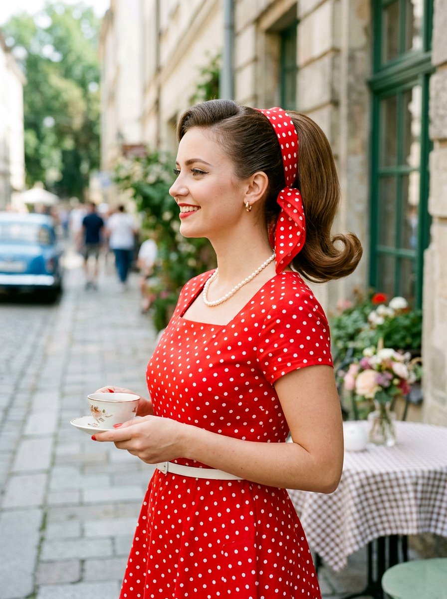 Retro ponytail with silk scarf - 20 silk scarf ponytail hairstyle - 20 silk scarf ponytail hairstyle