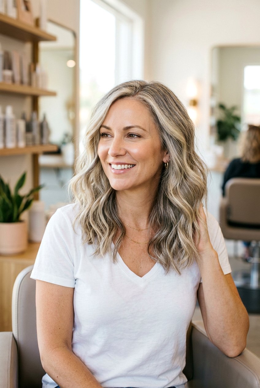 Reverse Balayage Gray to Blonde - 20 gray blending balayage for blondes - 20 gray blending balayage for blondes