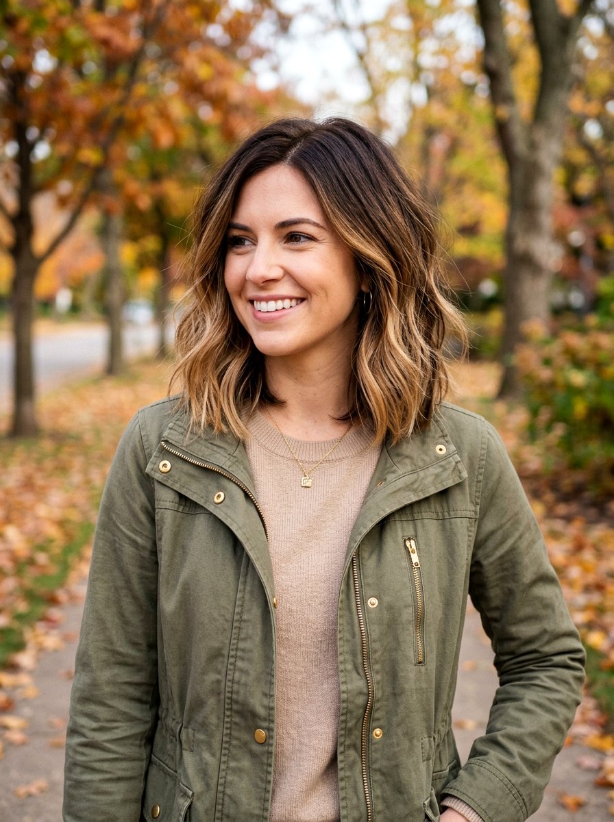 Reverse Balayage Layered Lob - 20 salon color ideas for layered lobs - 20 salon color ideas for layered lobs