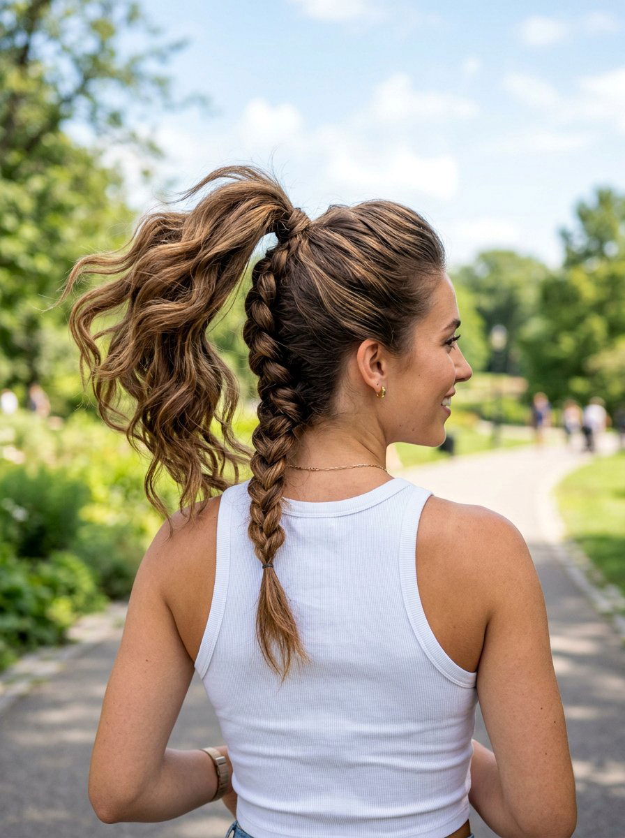 Reverse Braided Ponytail - 20 overnight braided ponytail waves - 20 overnight braided ponytail waves