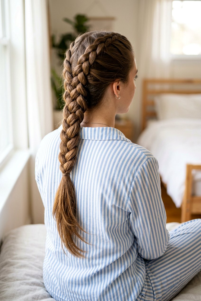 Reverse French Braid - 20 bedtime braid for long layers - 20 bedtime braid for long layers