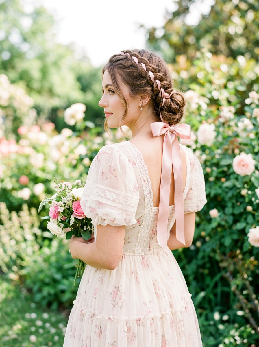 Ribbon Braid Coquette Look - 20 prom hairstyles for braids - 20 prom hairstyles for braids