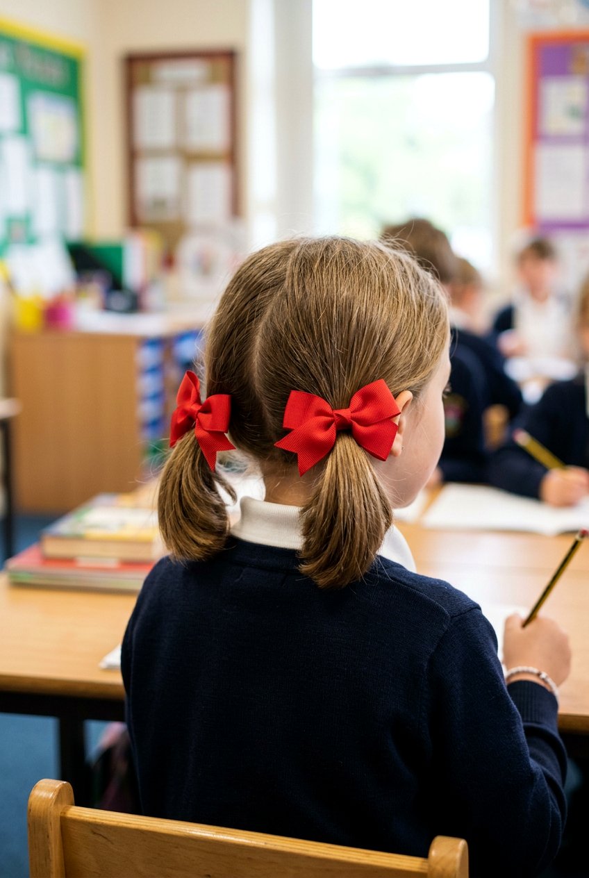 Ribbon Low Pigtails - 20 cute school hairstyle with ribbon - 20 cute school hairstyle with ribbon