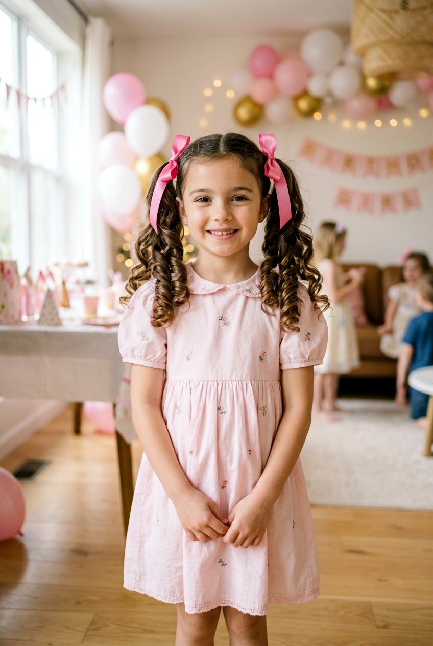 Ribbon Pigtail Curls For Girls - 20 pigtail curls for girls - 20 pigtail curls for girls