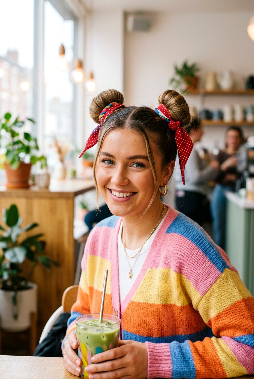 Ribbon Space Buns Hairstyle - 20 coquette ribbon hairstyle - 20 coquette ribbon hairstyle