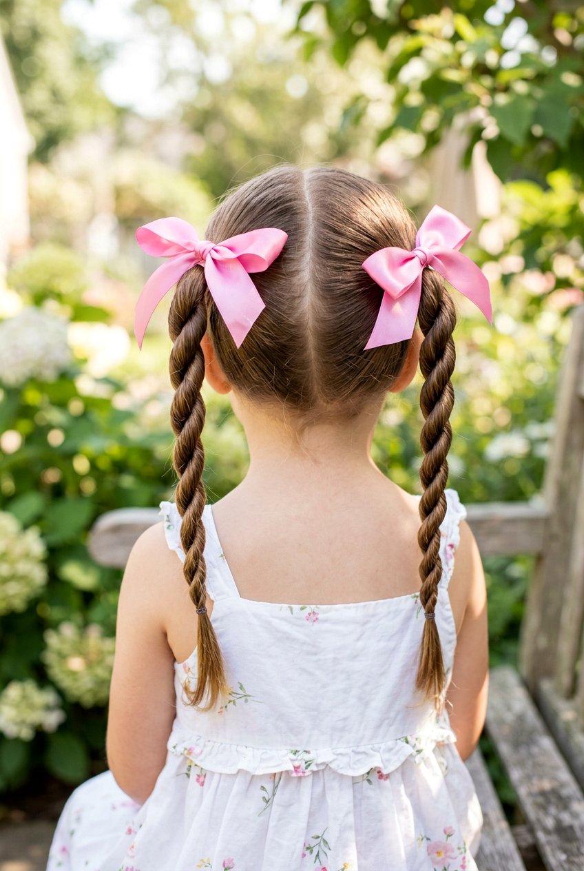 Ribbon Twisted Pigtails - 20 cute school hairstyle with ribbon - 20 cute school hairstyle with ribbon