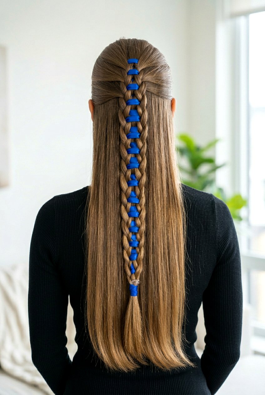 Ribbon Woven Ladder Braid - 20 ribbon woven braid hairstyle - 20 ribbon woven braid hairstyle
