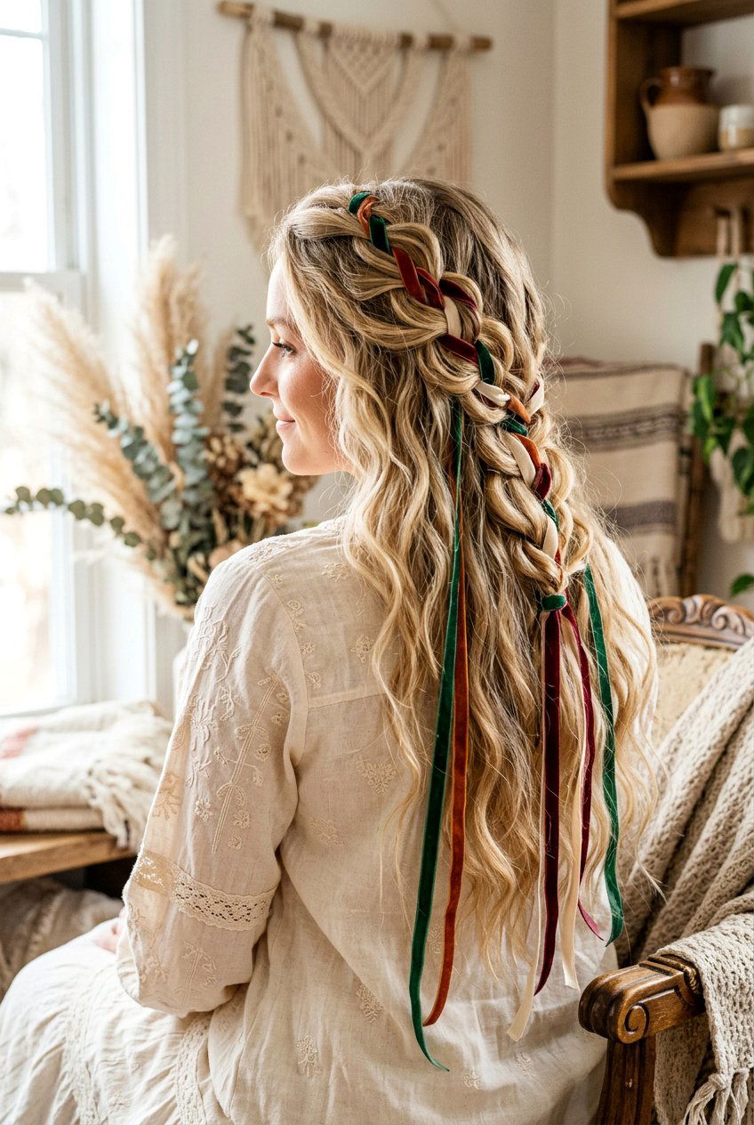 Ribbon Woven Waves - 20 boho festival waves hairstyle - 20 boho festival waves hairstyle