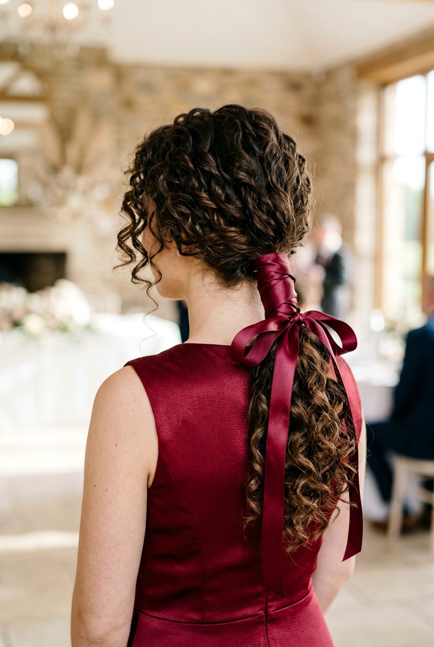 Ribbon Wrapped Curls - 20 prom hairstyle for curly natural hair - 20 prom hairstyle for curly natural hair