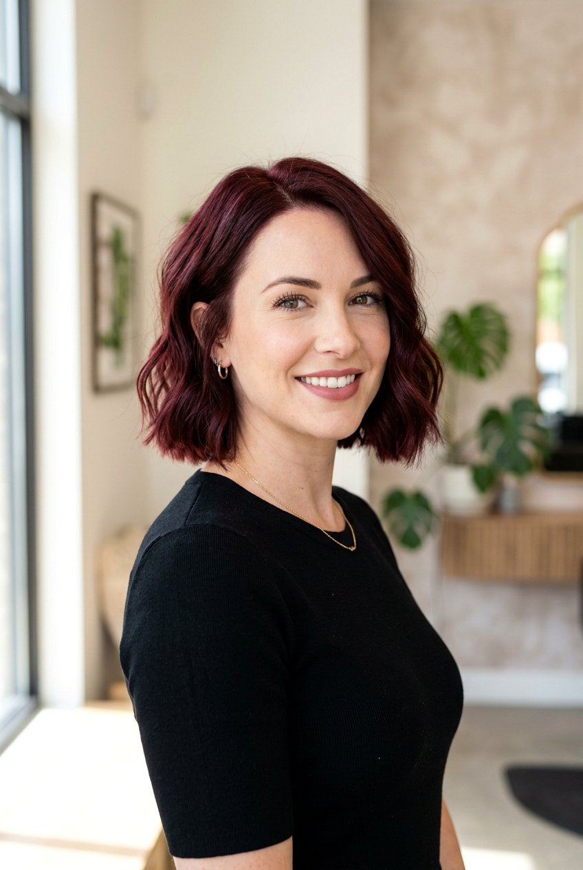 Rich Burgundy Bob - 20 hair color ideas for short bob hair - 20 hair color ideas for short bob hair