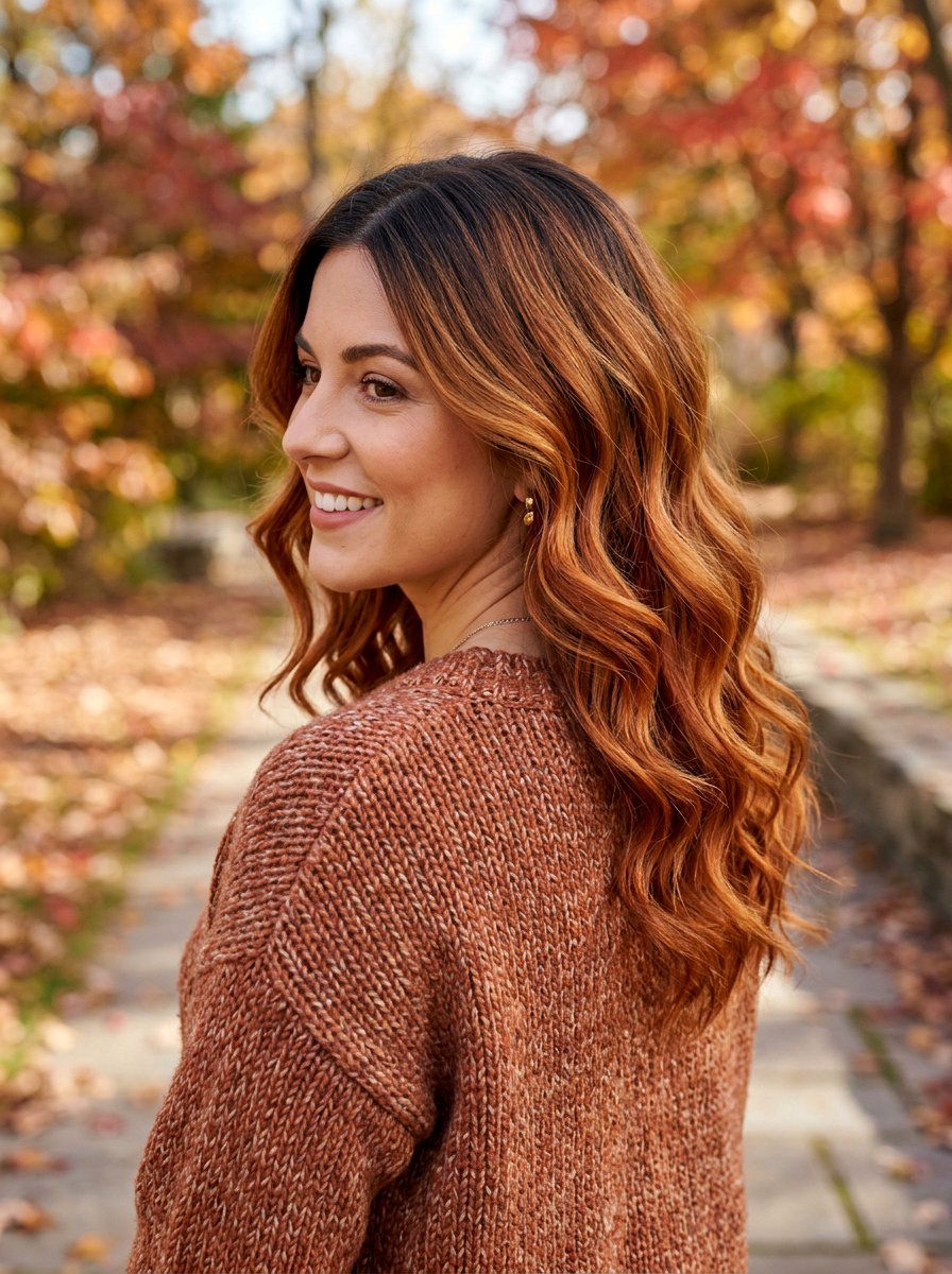 Rich Ginger Balayage On Dark Hair - 20 rich ginger balayage - 20 rich ginger balayage