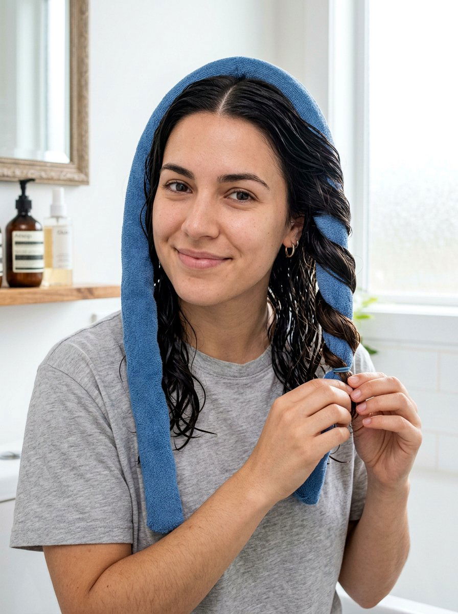 Robe belt curls damp hair - 20 robe belt curls for long hair - 20 robe belt curls for long hair