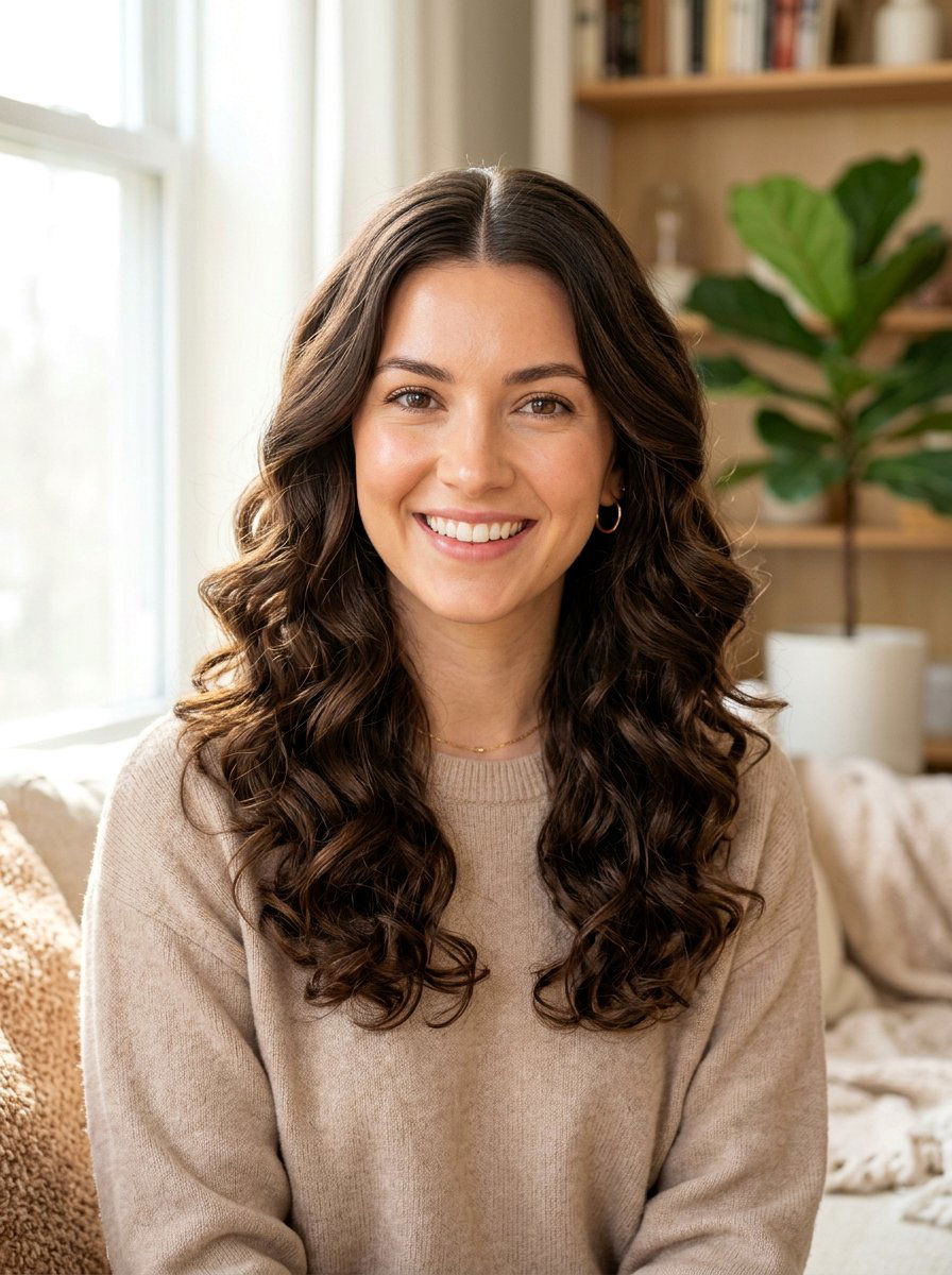 Robe belt curls middle part - 20 robe belt curls for long hair - 20 robe belt curls for long hair