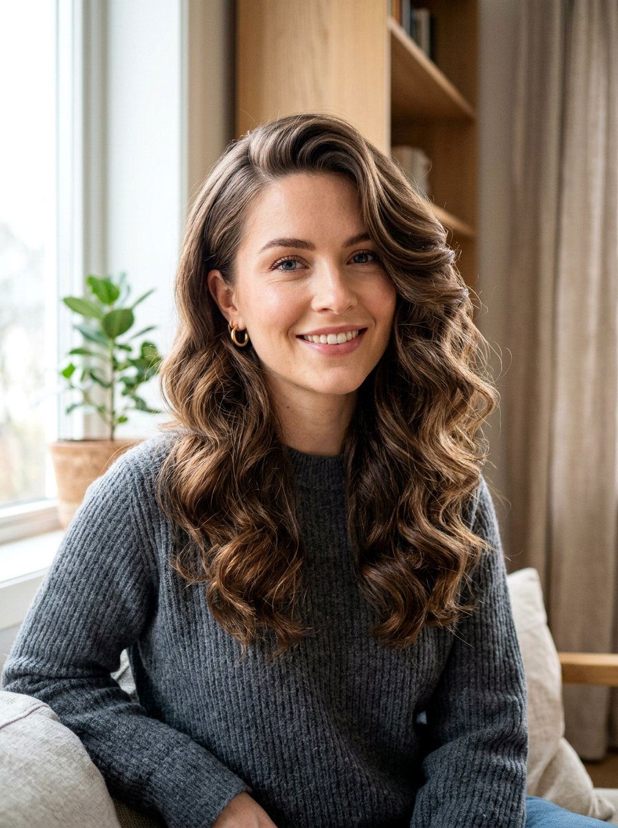 Robe belt curls side part - 20 robe belt curls for long hair - 20 robe belt curls for long hair