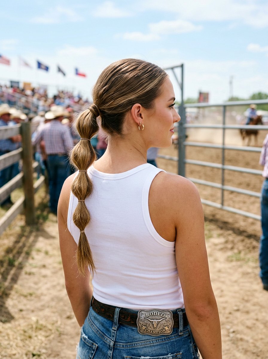 Rodeo Bubble Ponytail - 20 rodeo hairstyles for women - 20 rodeo hairstyles for women