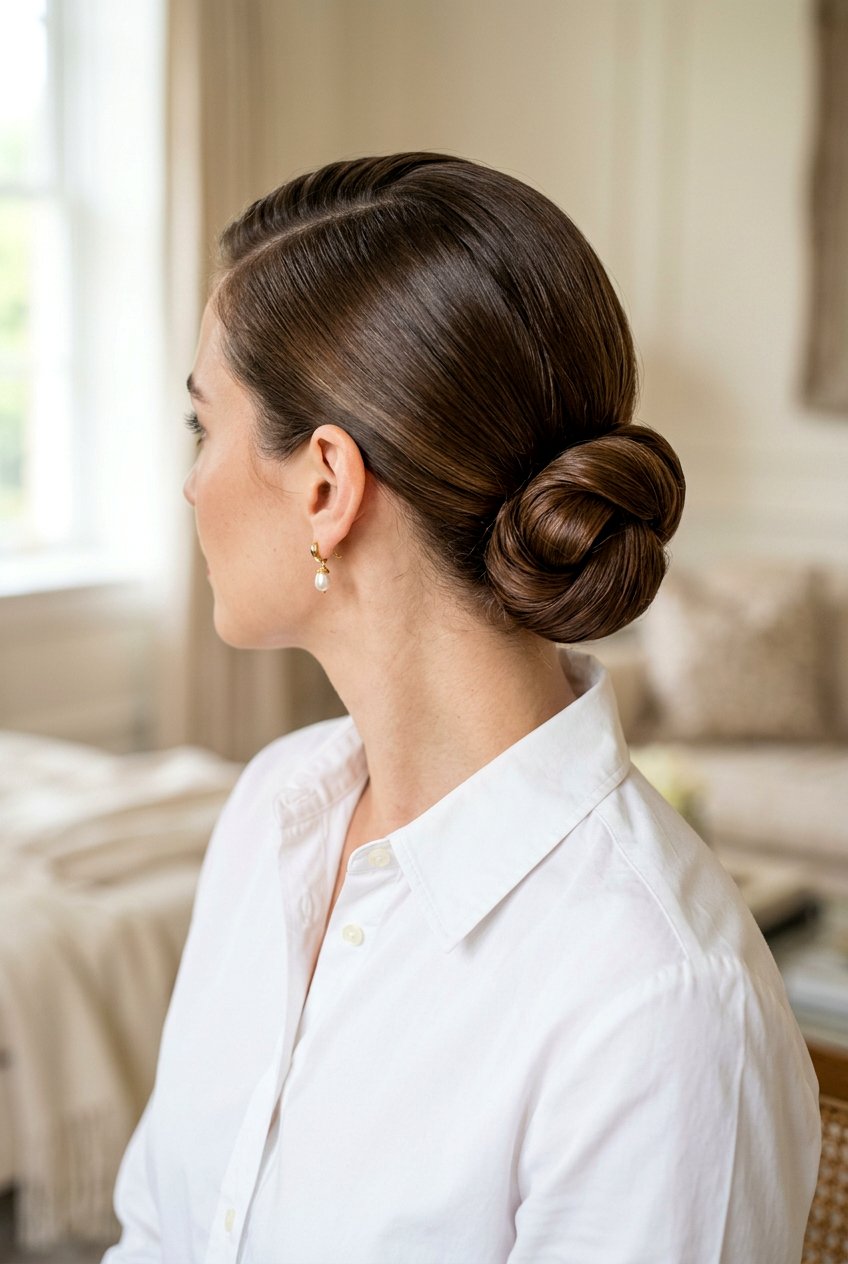 Rolled Chignon Bun - 20 classic chignon hairstyle - 20 classic chignon hairstyle