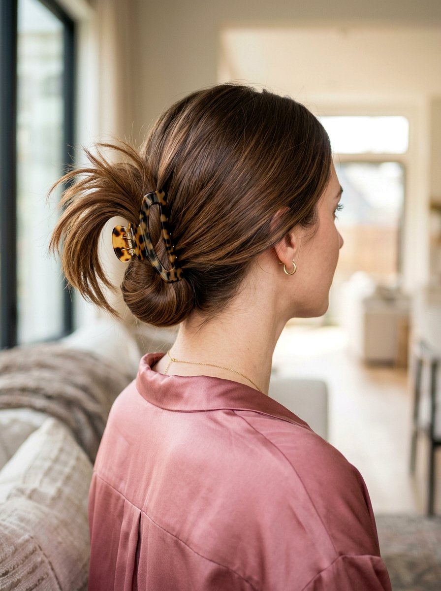 Rolled Claw Clip Ponytail - 20 claw clip ponytail for fine hair women - 20 claw clip ponytail for fine hair women