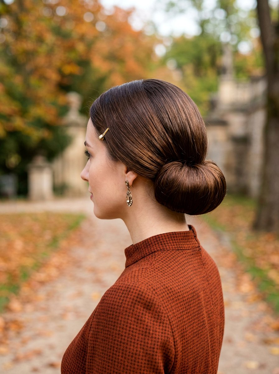 Rolled Low Bun - 20 date night hairstyle with low bun - 20 date night hairstyle with low bun