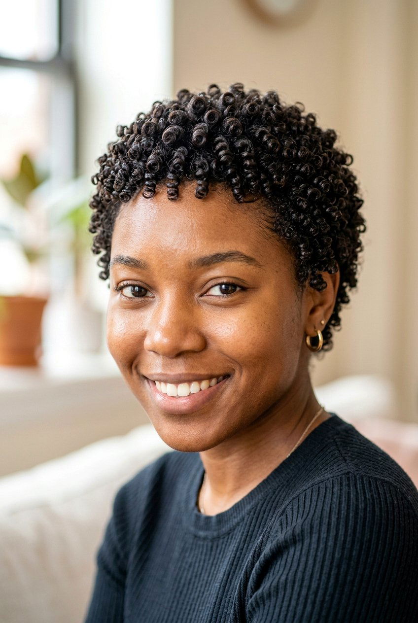 Roller Set on Short Natural Hair - 20 natural hair roller set styles - 20 natural hair roller set styles