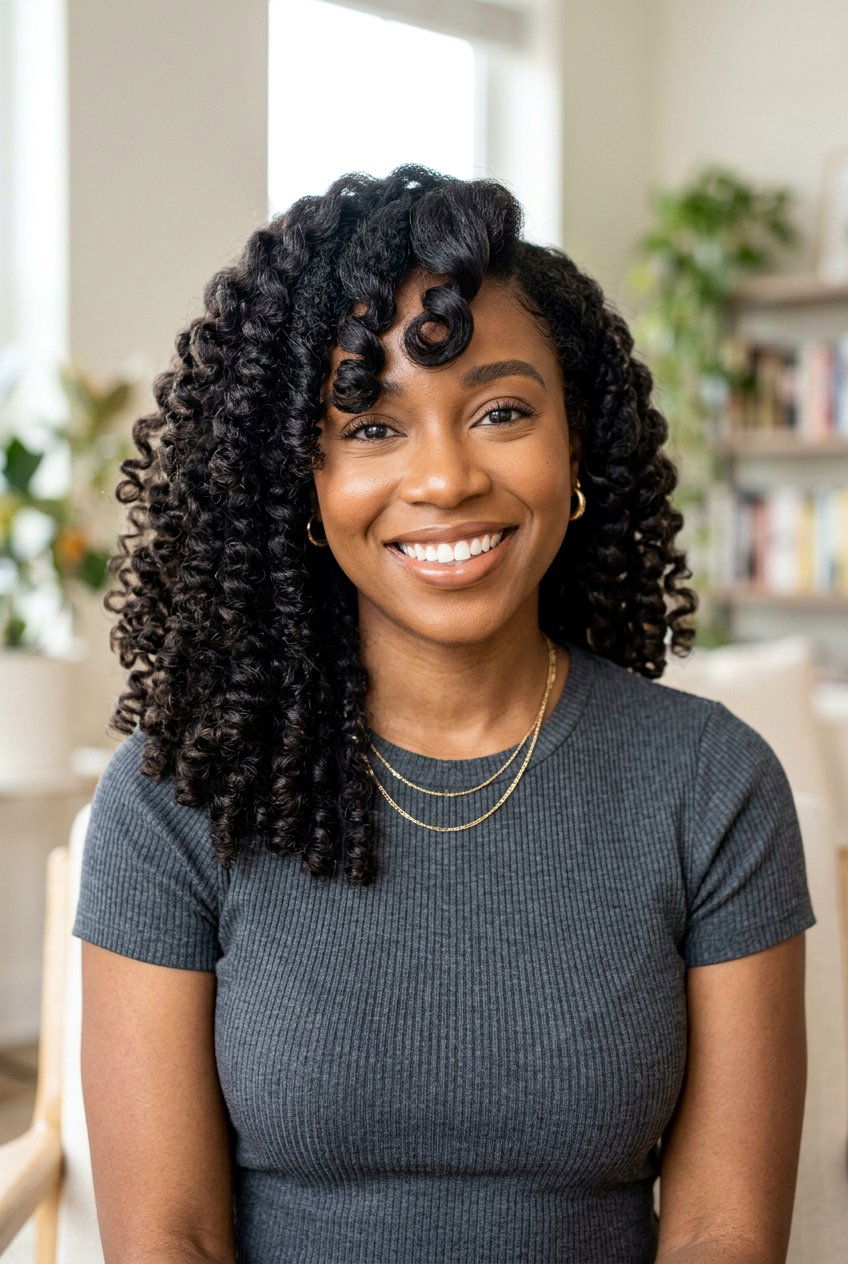 Roller Set with Bangs on Natural Hair - 20 natural hair roller set styles - 20 natural hair roller set styles