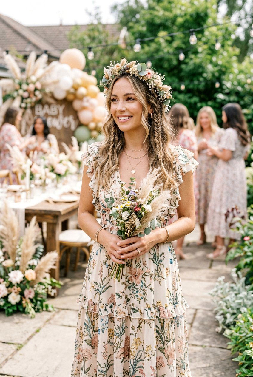 Romantic Boho Baby Shower Hair - 20 baby shower hairstyles - 20 baby shower hairstyles