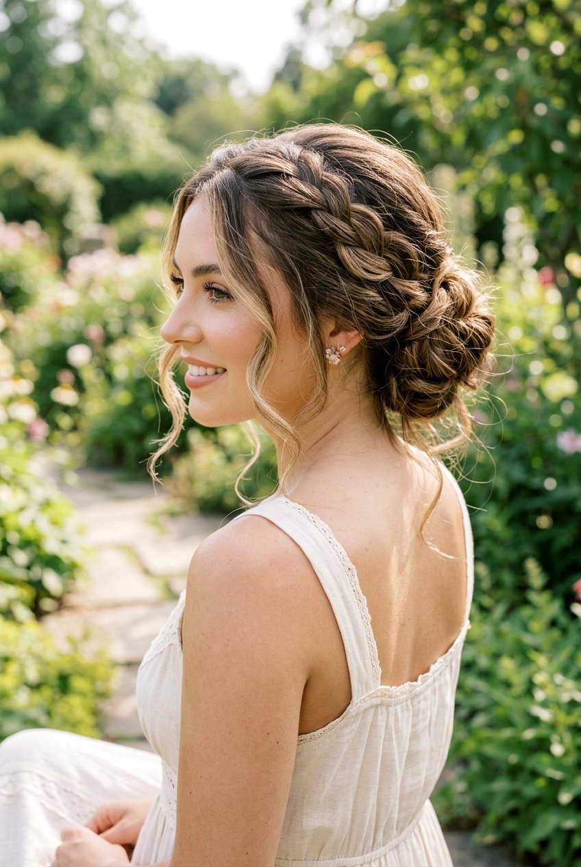Romantic Braided Bun - 20 date night hairstyles - 20 date night hairstyles