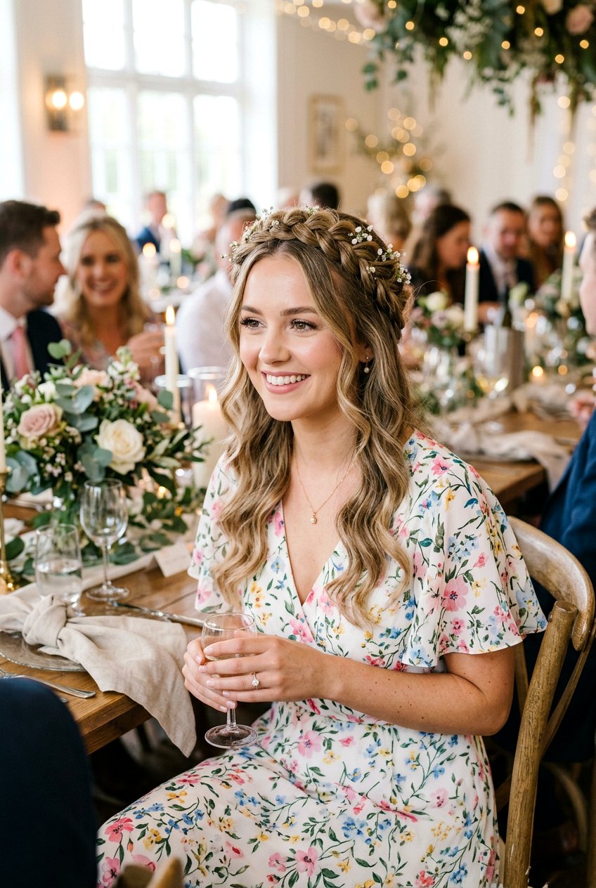 Romantic Braided Crown For Engagement Dinner - 20 engagement dinner hairstyles - 20 engagement dinner hairstyles