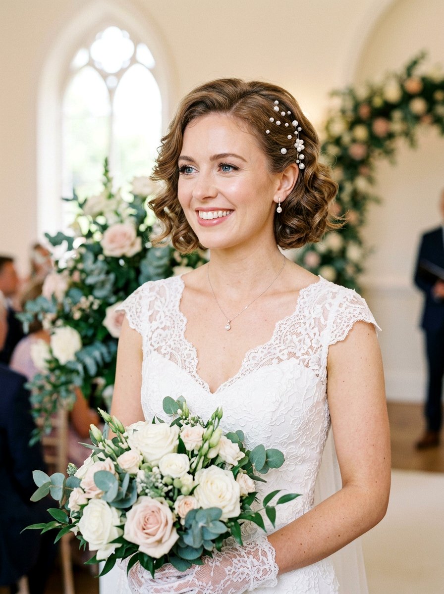 Romantic Bridal Pin Curl Bob - 20 pin curl bob hairstyle - 20 pin curl bob hairstyle