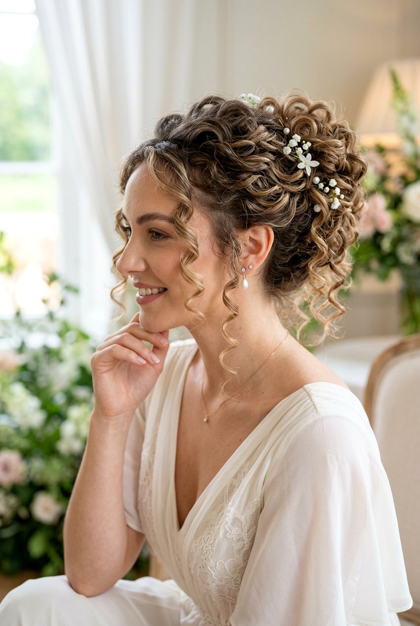 Romantic Curly Updo - 20 glamorous updo with soft tendrils - 20 glamorous updo with soft tendrils