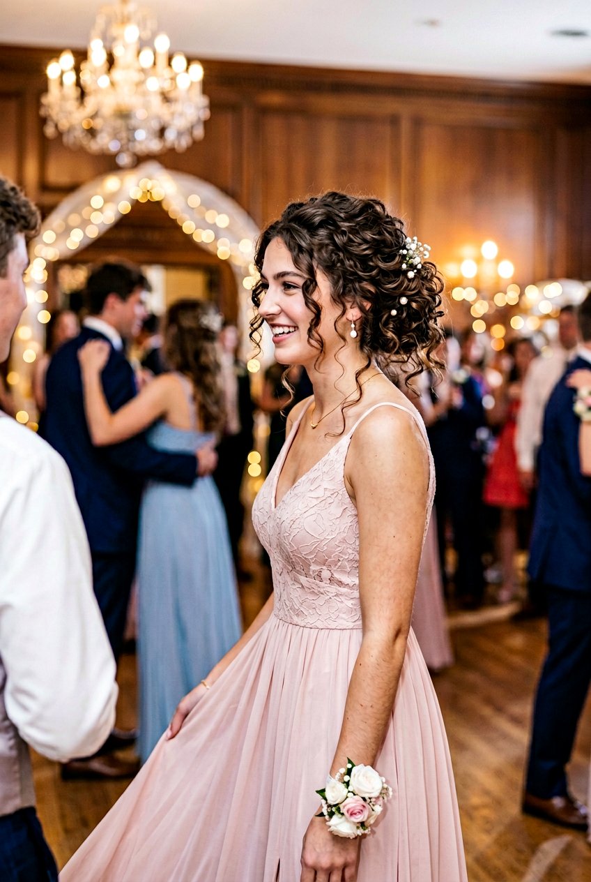 Romantic Curly Updo For Homecoming - 20 elegant homecoming updo - 20 elegant homecoming updo