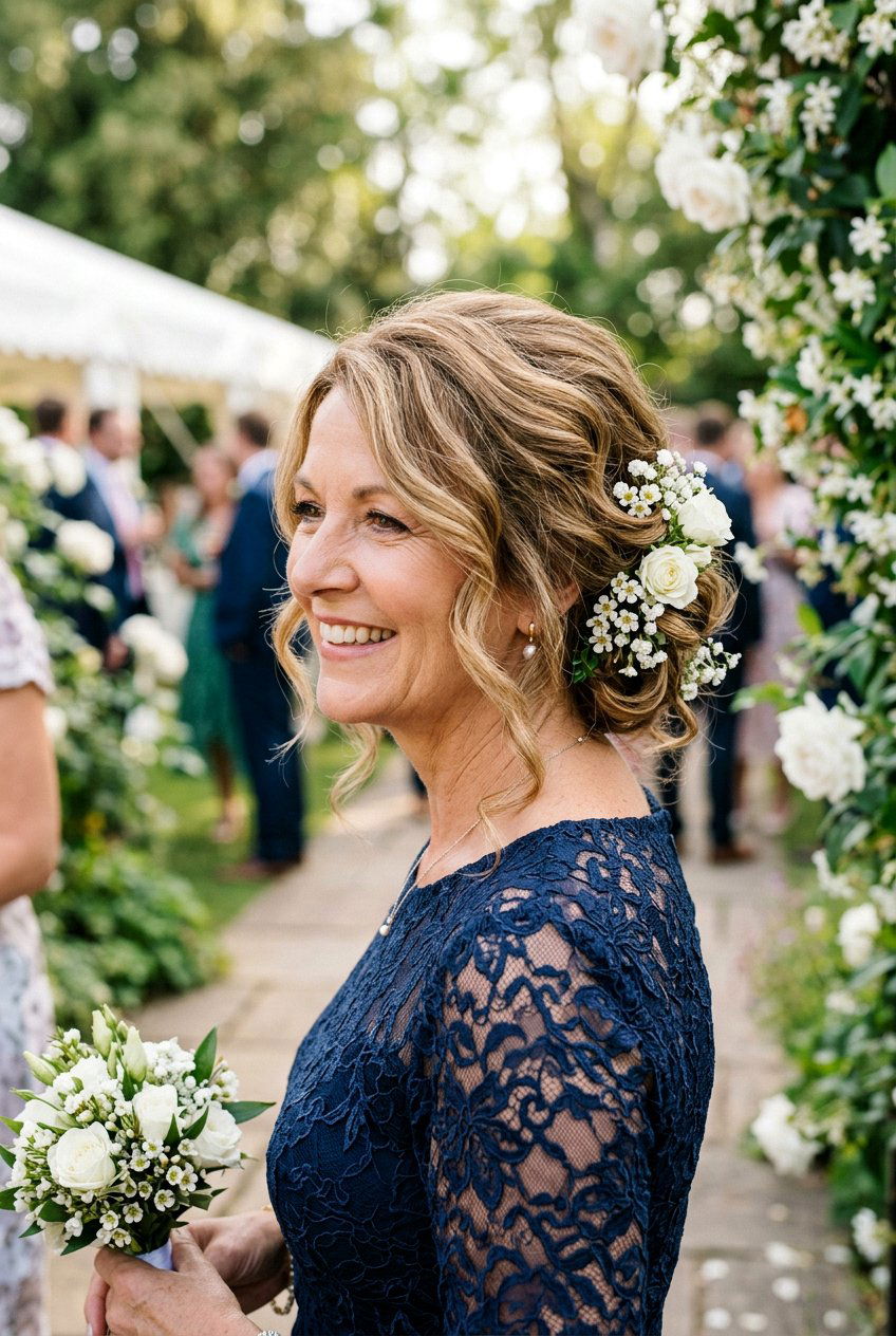Romantic Floral Tuck - 20 half up hairstyle for mother of the bride - 20 half up hairstyle for mother of the bride