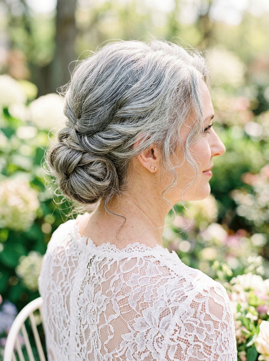 Romantic Gray Chignon - 20 elegant gray chignon hairstyle - 20 elegant gray chignon hairstyle