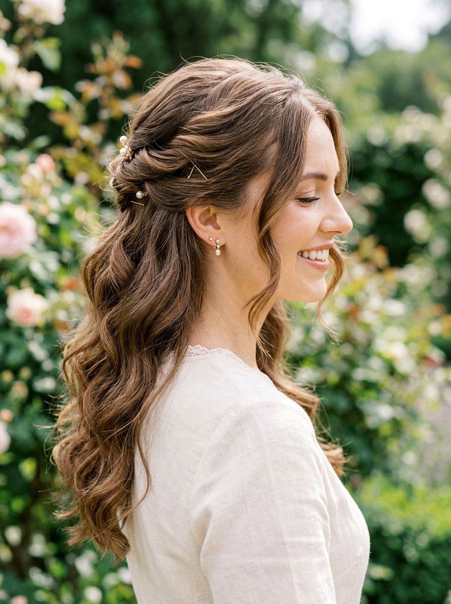 Romantic Half Up Half Down Wavy Haircut - 20 romantic wavy haircut for long hair - 20 romantic wavy haircut for long hair