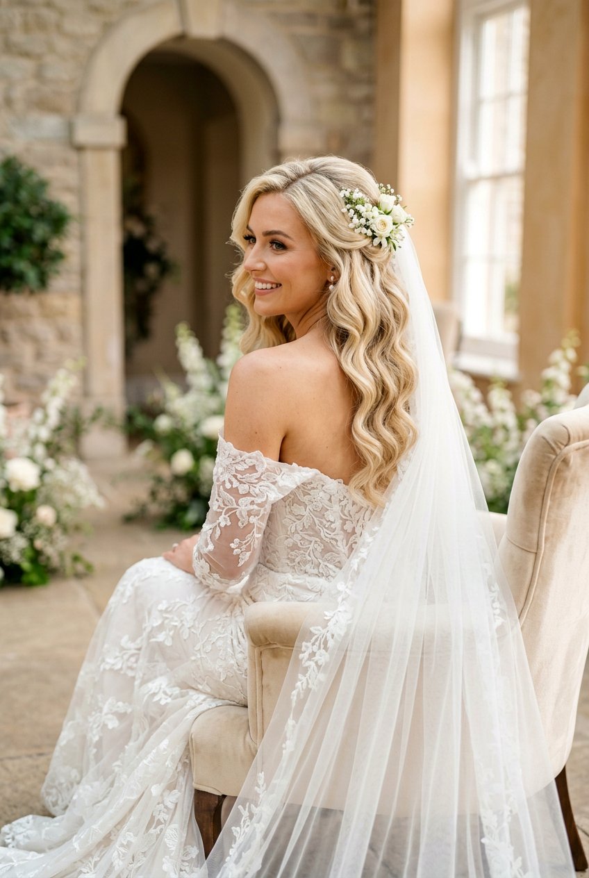 Romantic Loose Wave Bridal Hairstyle - 20 bridal hairstyle for veil and flowers - 20 bridal hairstyle for veil and flowers