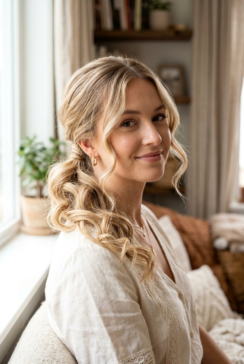 Romantic Side Ponytail With Face Framing Pieces - 20 elegant bridal side ponytail - 20 elegant bridal side ponytail