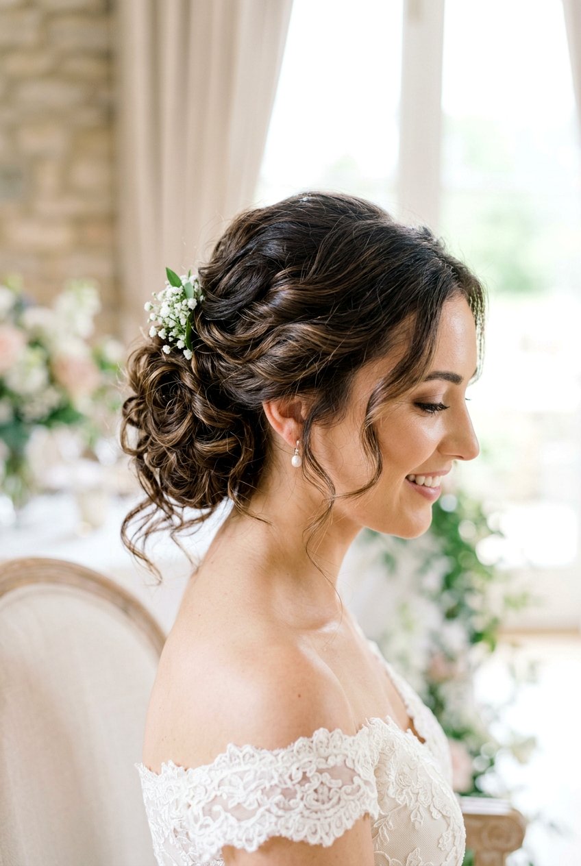 Romantic Side Updo - 20 bridesmaid updo hairstyles - 20 bridesmaid updo hairstyles