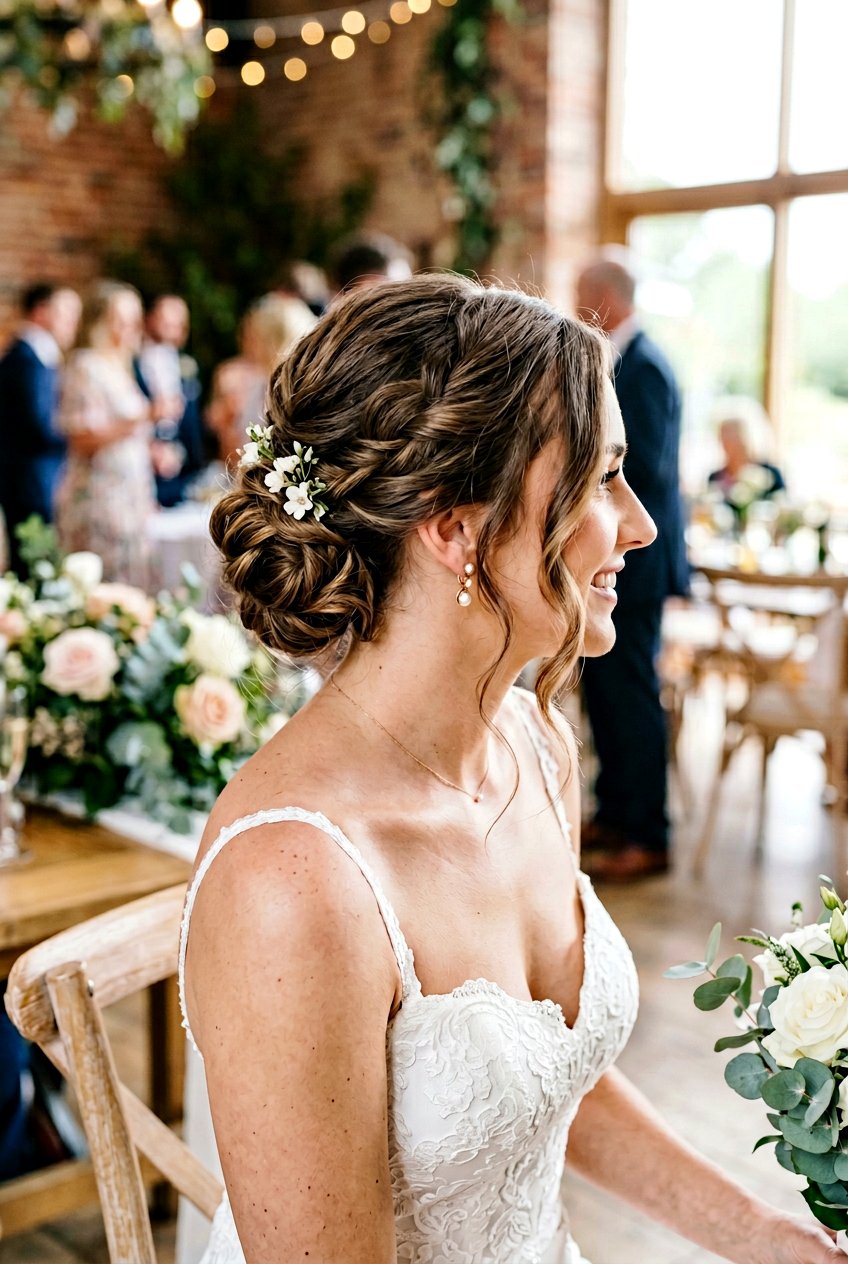 Romantic Textured Low Bun With Face Framing Pieces - 20 textured wedding updo for fine hair - 20 textured wedding updo for fine hair