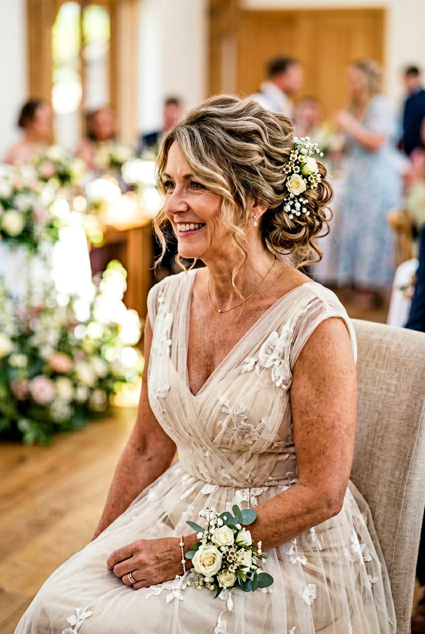 Romantic wavy updo mother of the bride - 20 soft curls for mother of the bride - 20 soft curls for mother of the bride