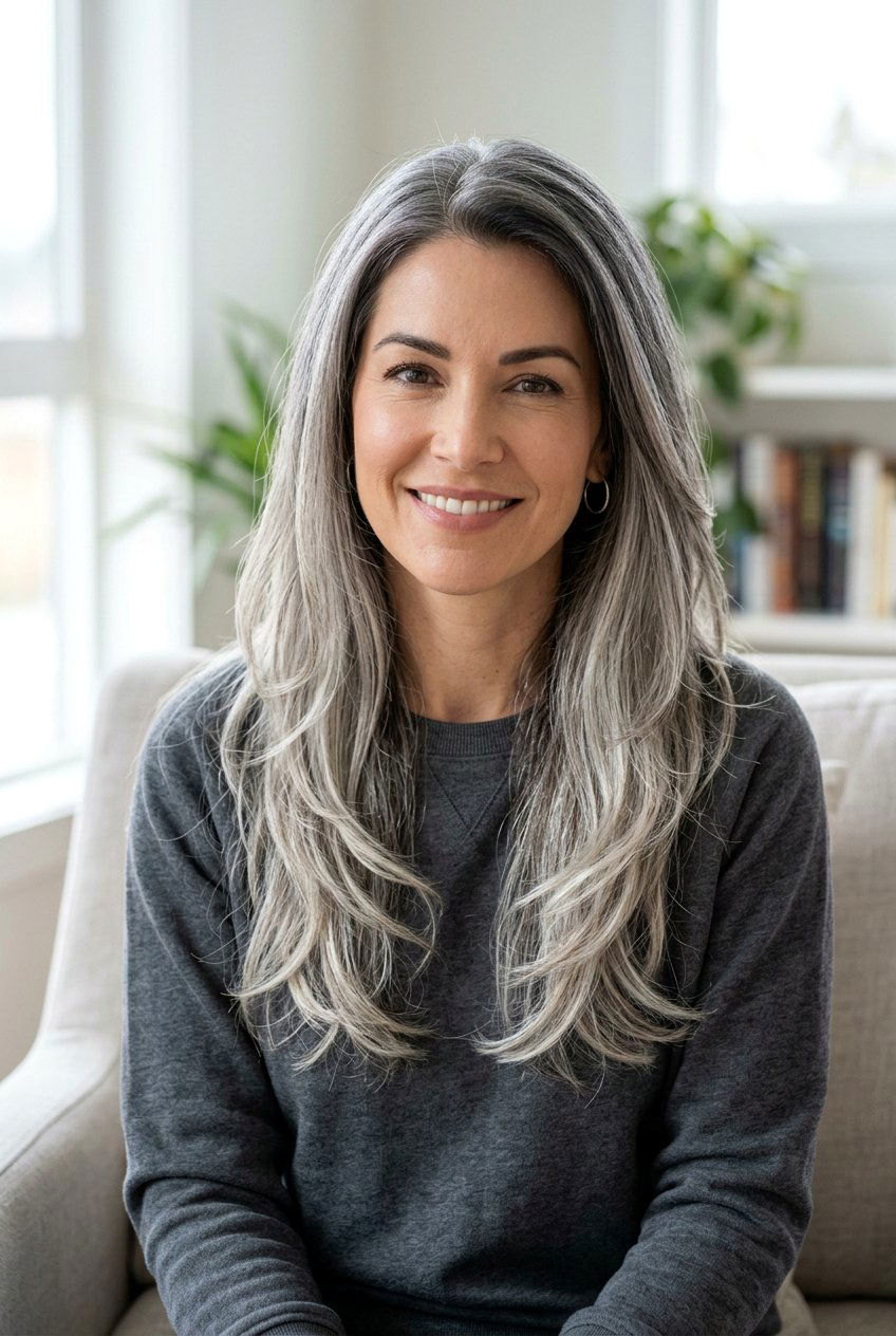 Root Shadow Gray Blending - 20 low maintenance gray blending hair - 20 low maintenance gray blending hair