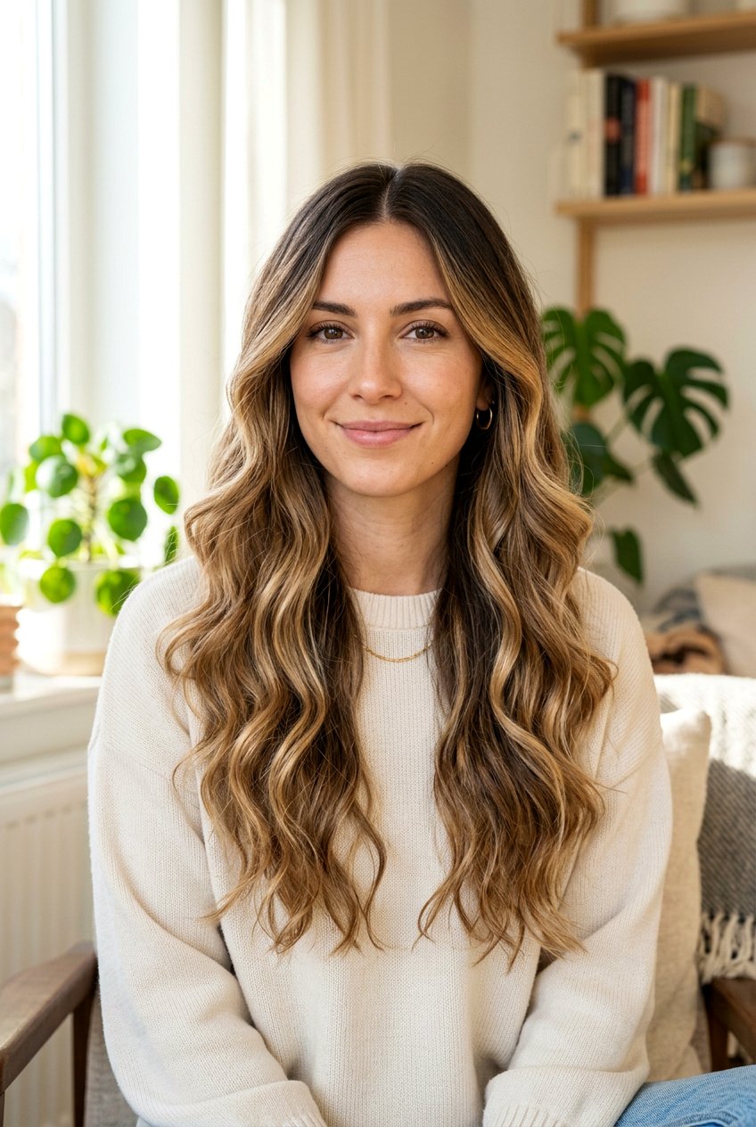 Root Shadowing with Partial Highlights on Brown Hair - 20 partial highlights on brown hair - 20 partial highlights on brown hair