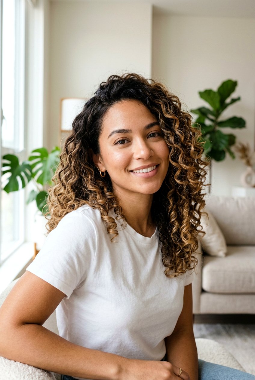 Rooted Balayage on Curly Brunette Hair - 20 rooted balayage for brunettes - 20 rooted balayage for brunettes