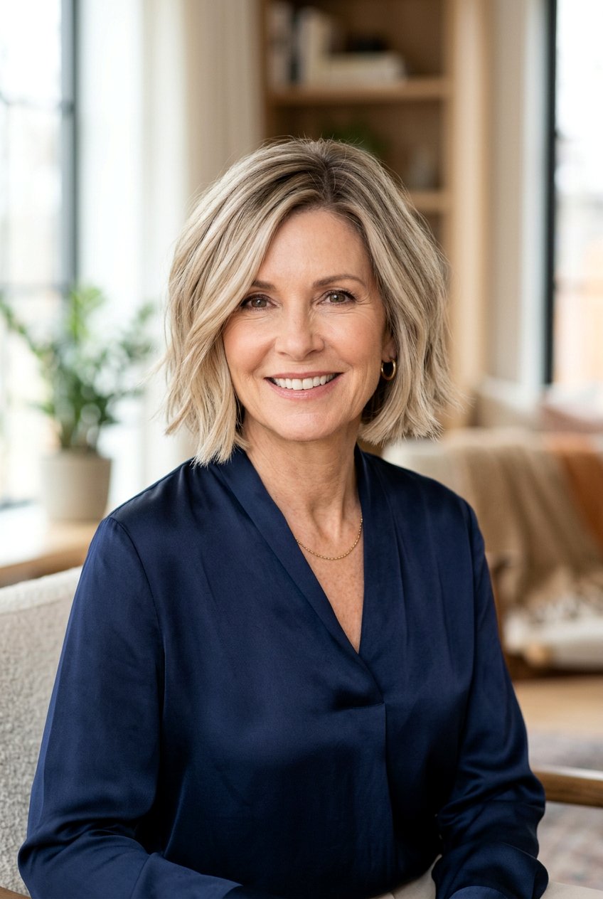 20 Flattering Rooted Beige Blonde Ideas For Women Over 50