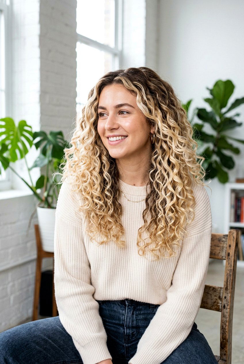 Rooted Blonde Balayage On Curly Hair - 20 low maintenance blonde balayage - 20 low maintenance blonde balayage