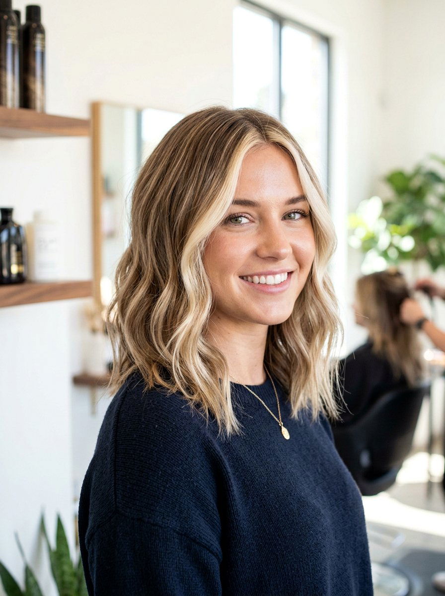 Rooted Blonde Money Piece With Lowlights - 20 rooted blonde with lowlights - 20 rooted blonde with lowlights