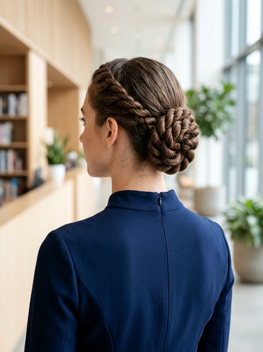 Rope Braid Bun - 20 vacation hairstyle for cruise nights - 20 vacation hairstyle for cruise nights