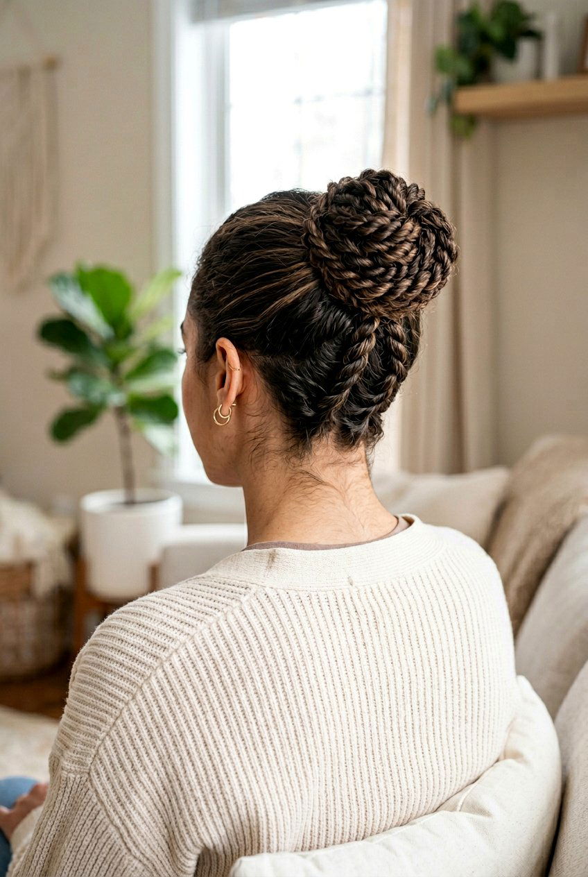 Rope Braid Bun - 20 braided bun for office women - 20 braided bun for office women