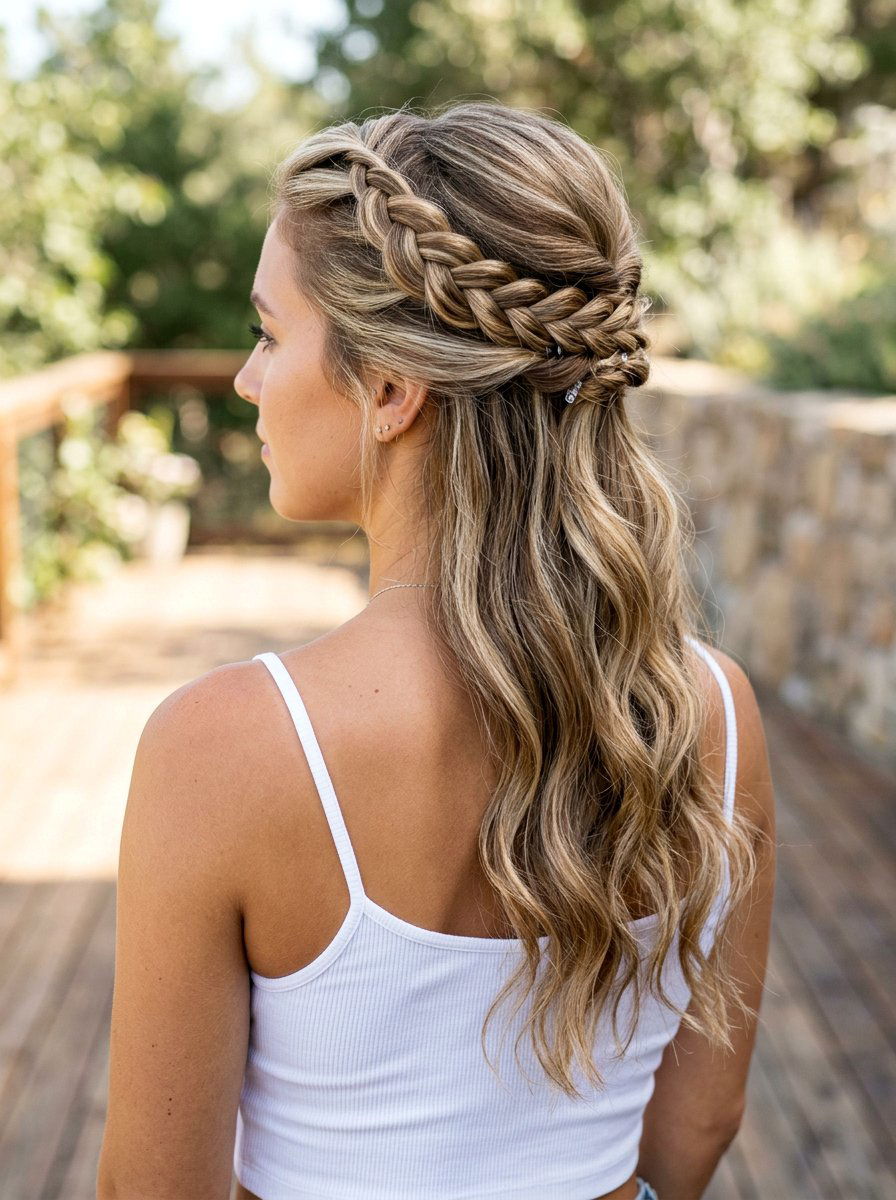 20 Gorgeous Vacation Hairstyle Ideas With Braided Half Updo