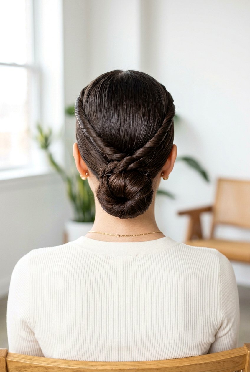 Rope Braid Low Bun - 20 festive low bun with braid - 20 festive low bun with braid