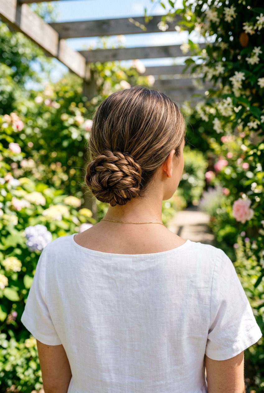 Rope Braid Low Bun - 20 bridal hairstyle for minimalist wedding - 20 bridal hairstyle for minimalist wedding