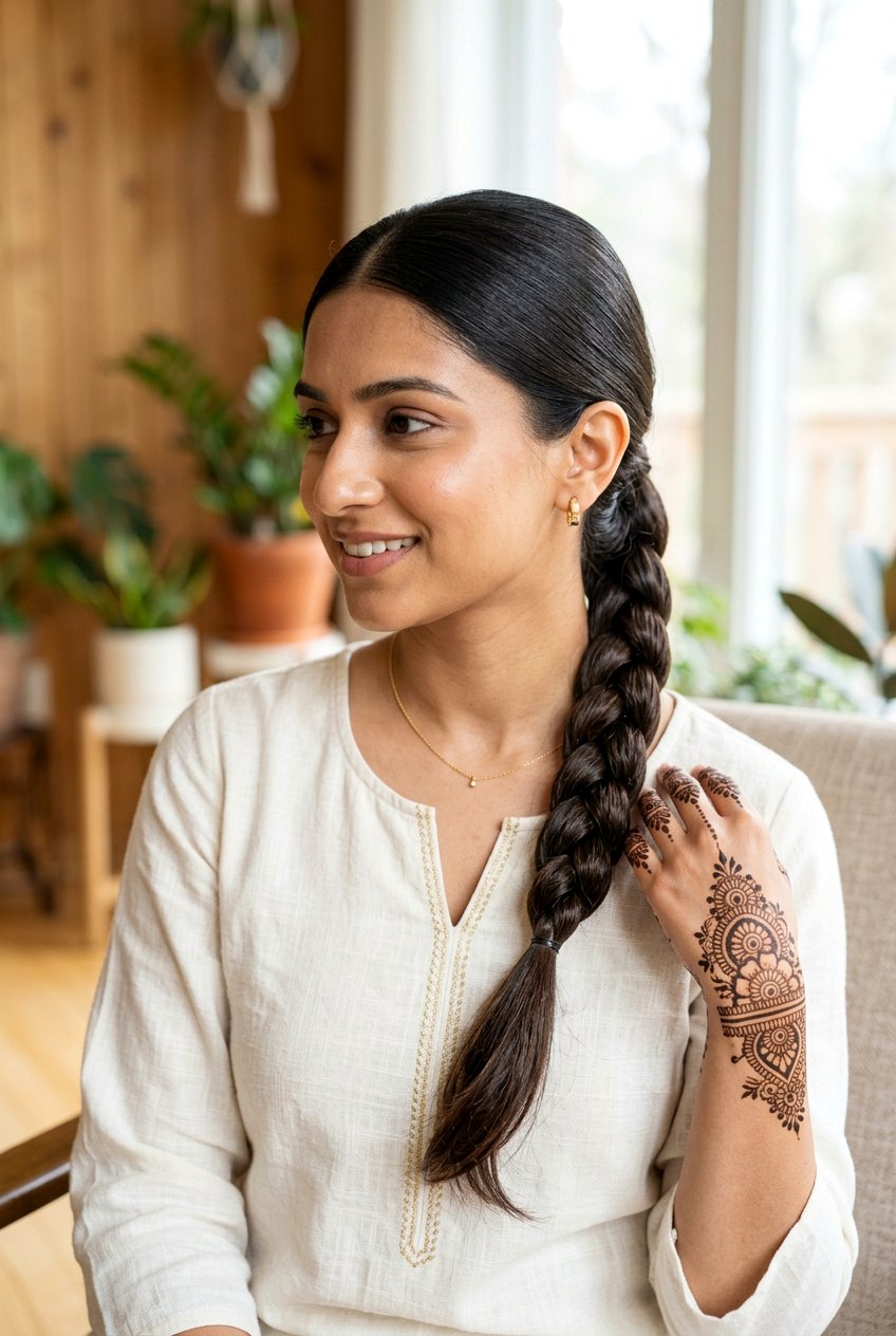 Rope Braid Mehndi Hairstyle - 20 mehndi braid hairstyles - 20 mehndi braid hairstyles